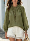 Round Neck Balloon Sleeve Blouse