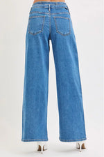 Blue jeans on a white background