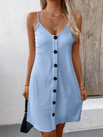 Blue Ivy Lane Textured V-Neck Sleeveless Mini Cami Dress