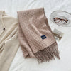 Plaid Fringe Warm Winter Scarf