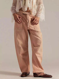 Front view of light pink jeans