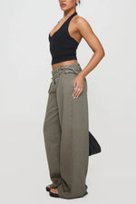 Side view of Wide Leg Jeans with Pockets
