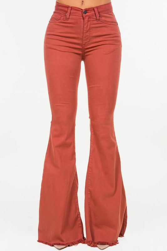 Bell Bottom Jean in Rust for ladies