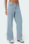 Buy Side Striped Loose Fit Jeans For Women