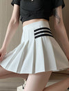 Contrast Stripe Pleated Mini Skirt