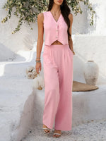 Woman wearing a pink outfit with a white background
