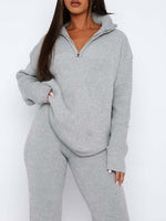 Quarter Zip Long Sleeve Top and Pants Set
