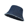 Frayed Hem Denim Bucket Hat
