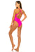 Classic baywatch style one piece with crossed back for young women