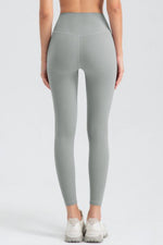 Back view of Women's Wide Waistband Slim Fit Active Leggings