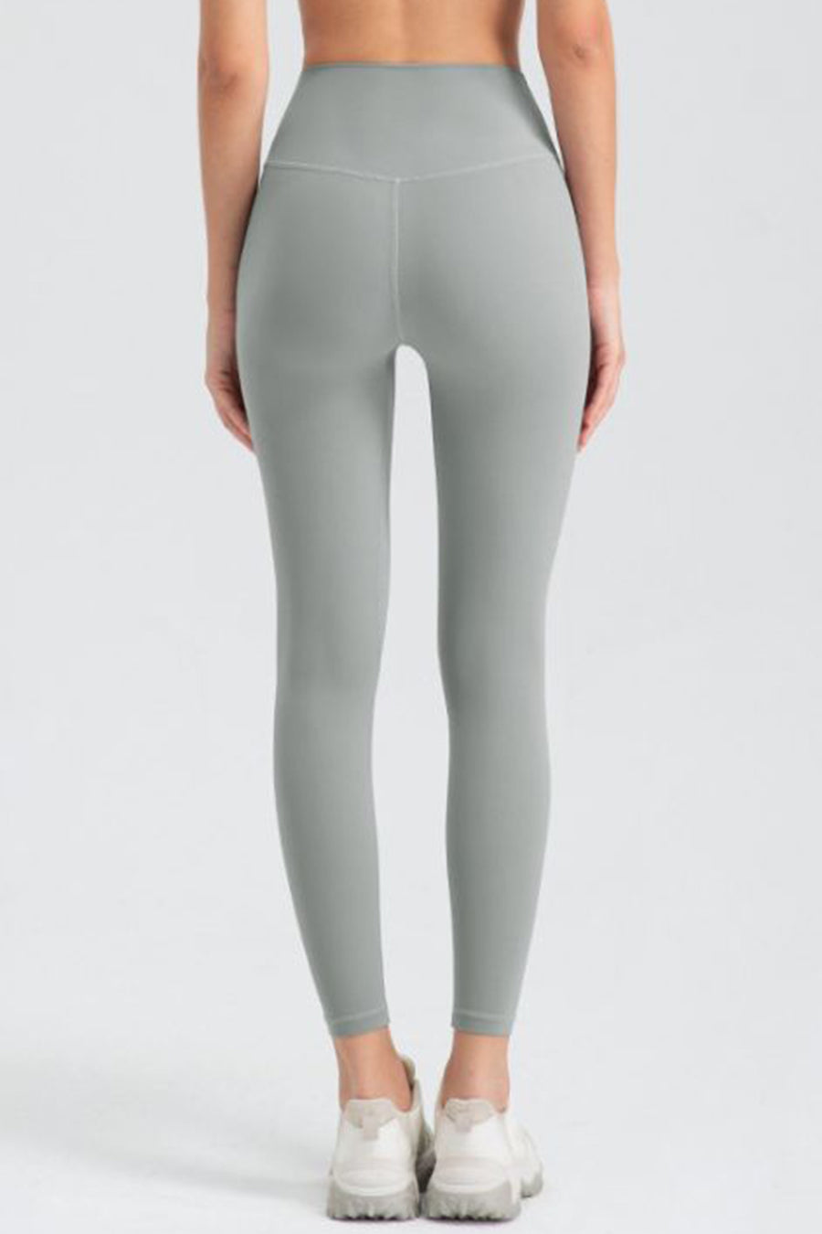 Back view of Women's Wide Waistband Slim Fit Active Leggings