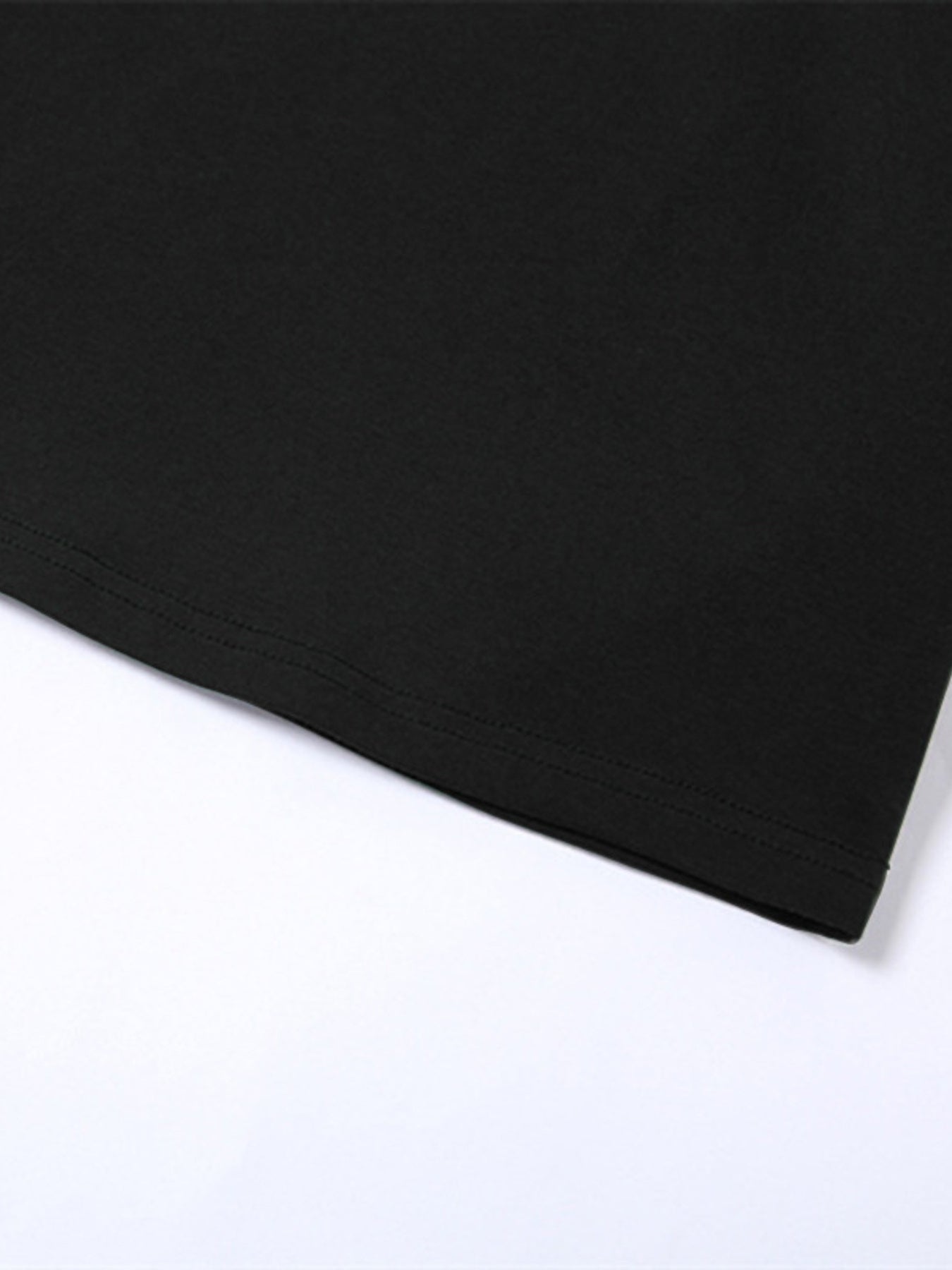 Black fabric on a white background