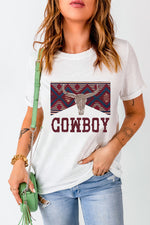 Full view of Graphic Round Neck Short Sleeve T-Shirt