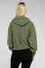 Green women's Acid Wash Fleece Cropped Zip-Up Hoodie