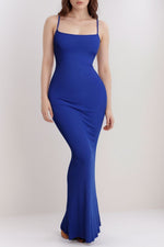 Blue Basic Bae Built-In Shapewear Sleeveless Maxi Dress