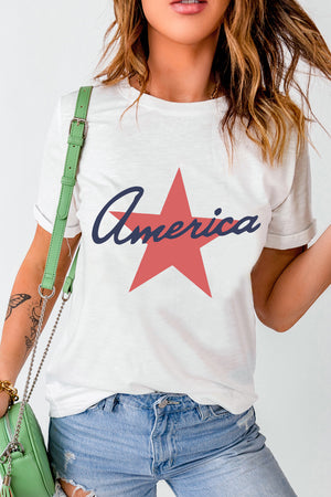 Another view of Star Round Neck Short Sleeve T-Shirt