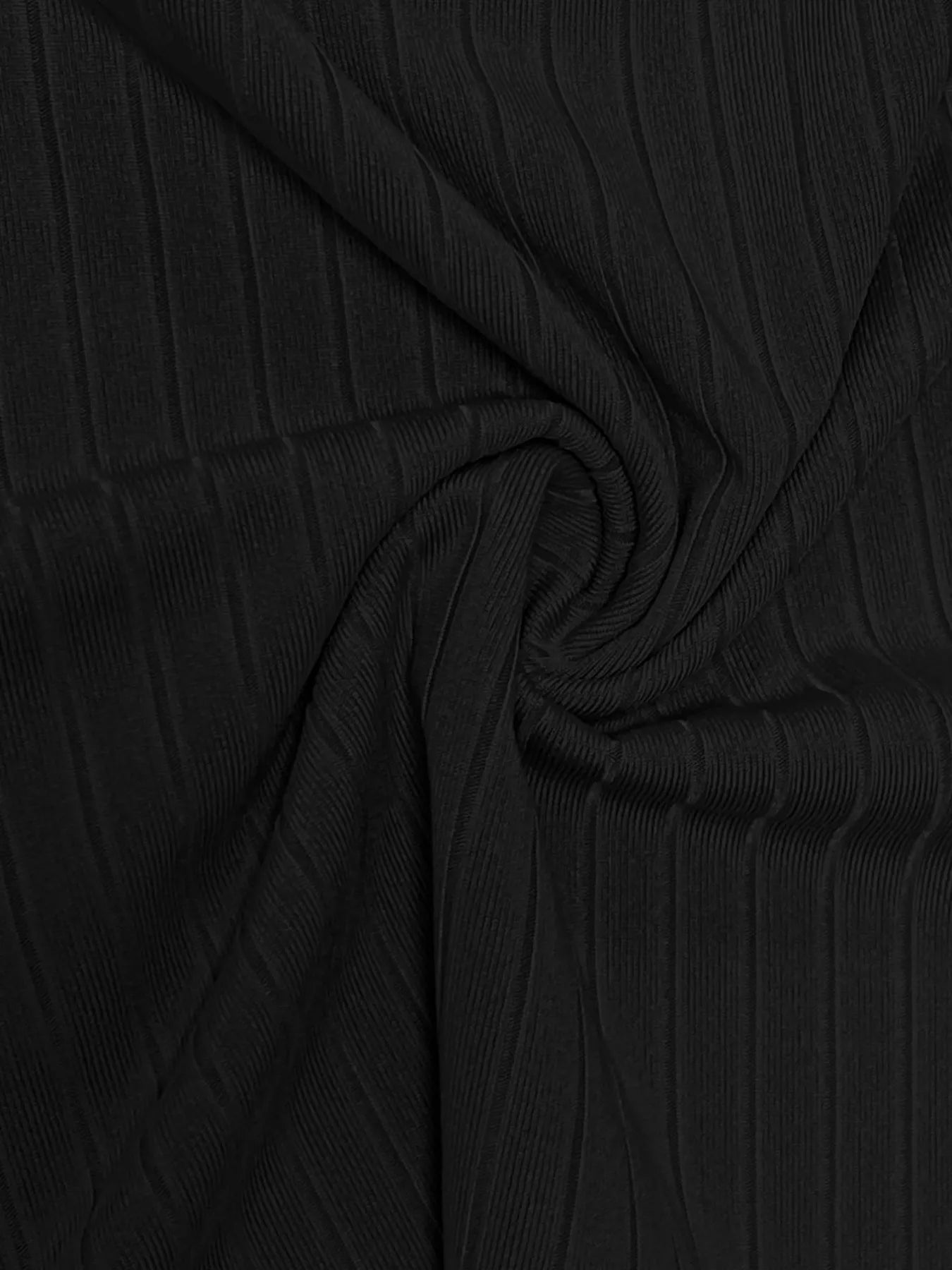 Black textured fabric with folds