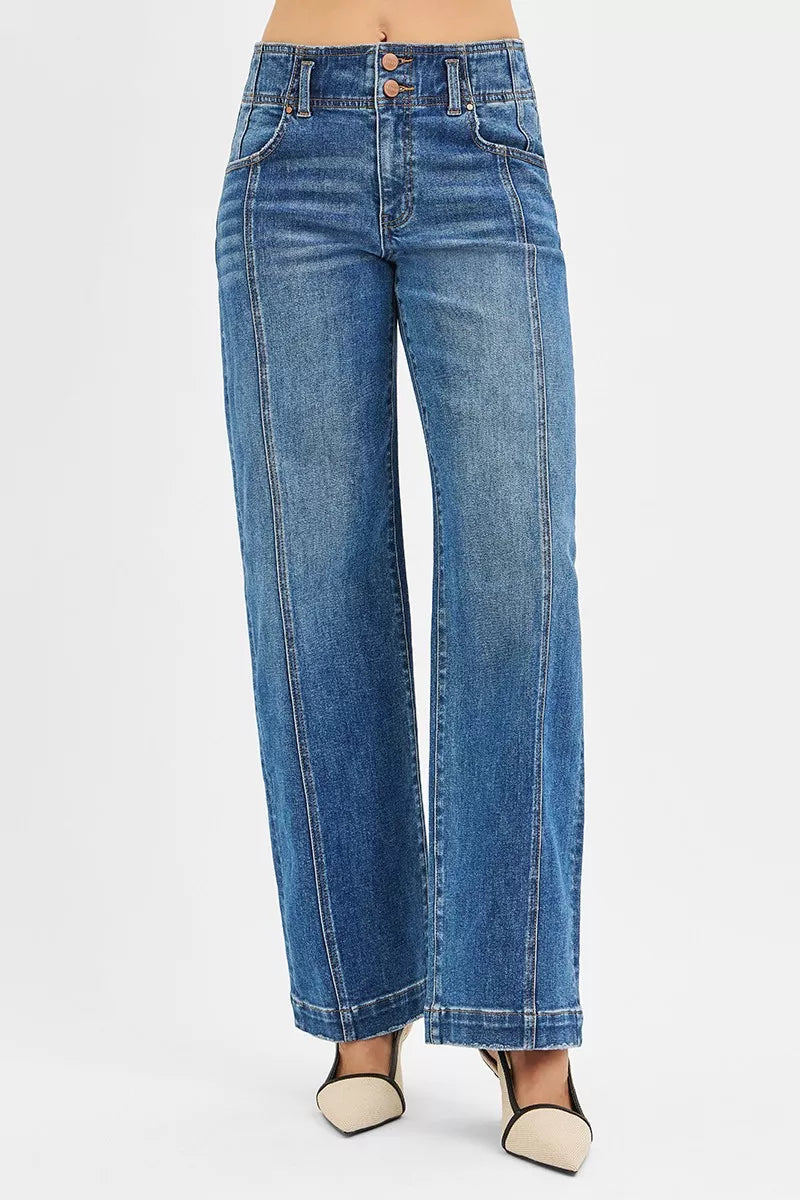 Blue jeans on a white background