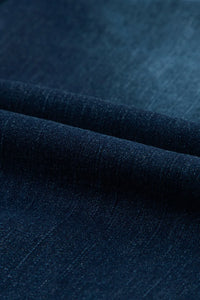 Close-up of dark blue fabric texture