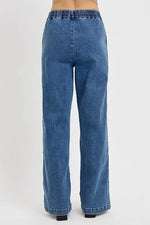 Blue jeans on a white background