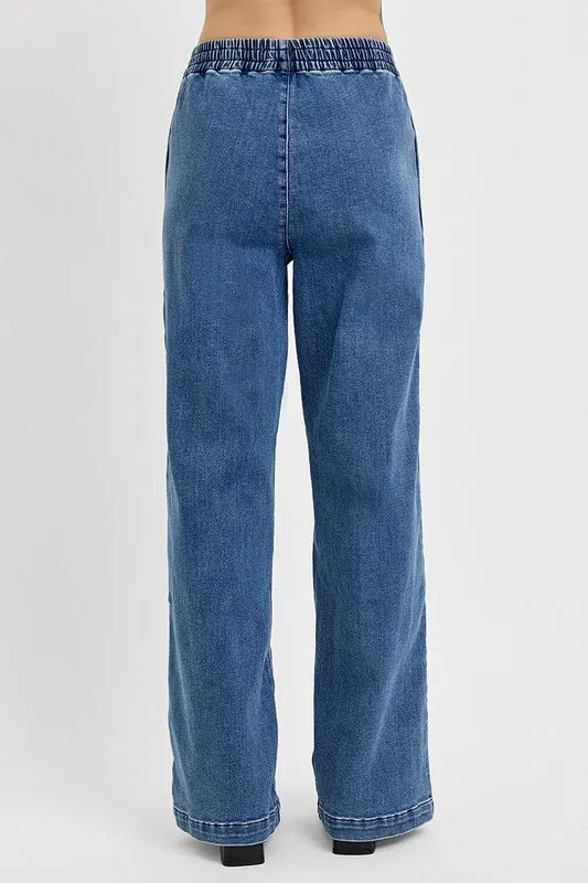 Blue jeans on a white background