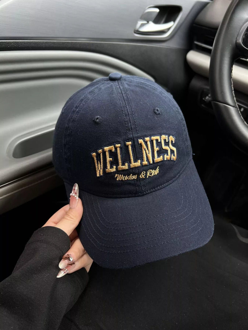 Blue Embroidered Letter Baseball Cap