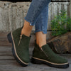 Women's Fall Chunky Comfortable Ankle Boots with Zipper Detail