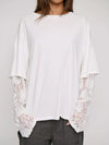 Layered Lace-Sleeve T-Shirt