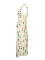 Dress with tulip pattern on a white background