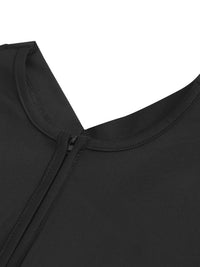 Close-up of a black garment with a zipper on a white background