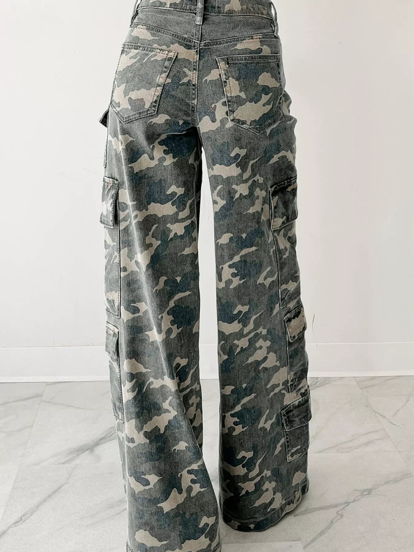 Camouflage pants on a white background