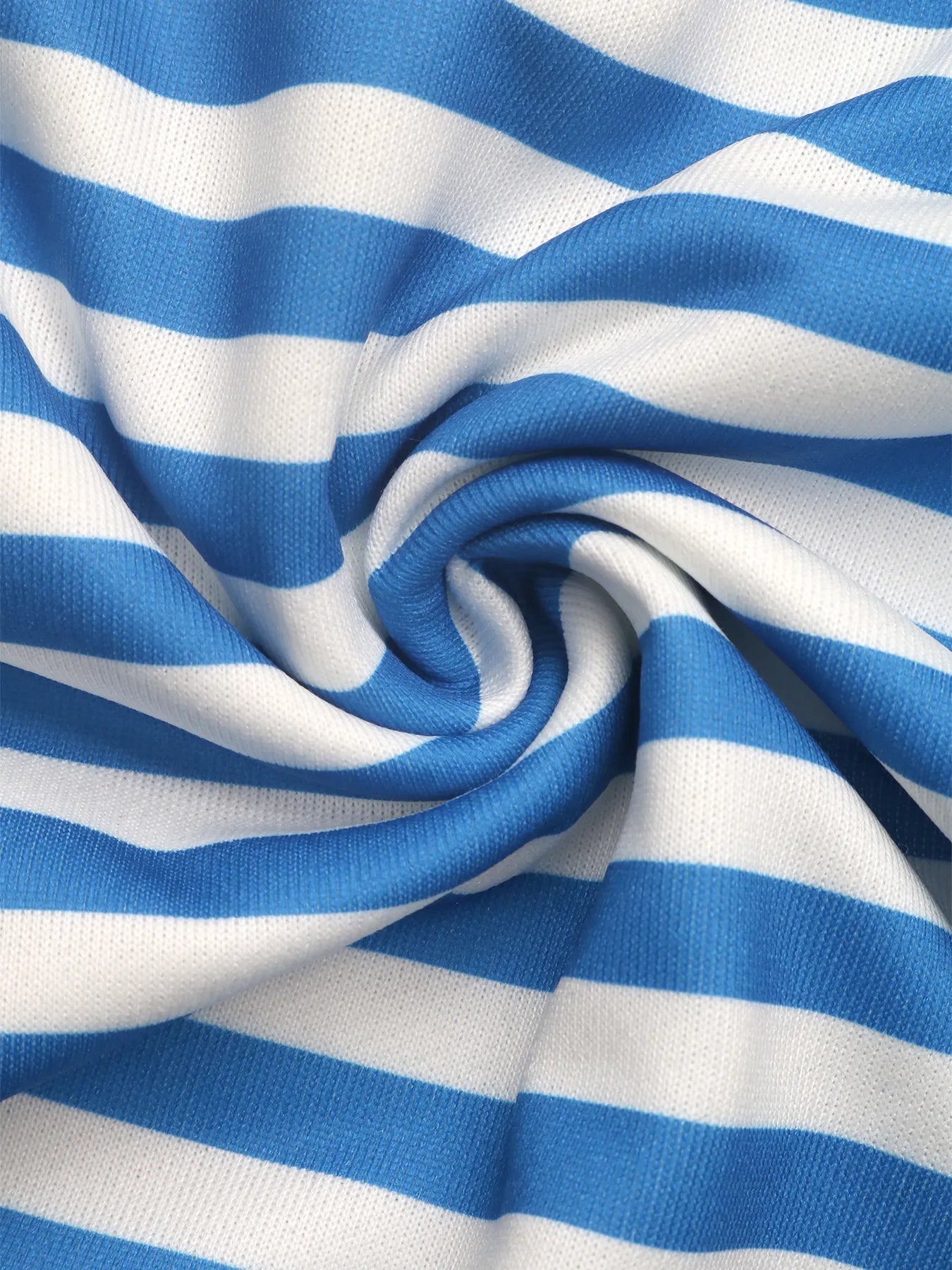 Close-up of blue and white striped fabric