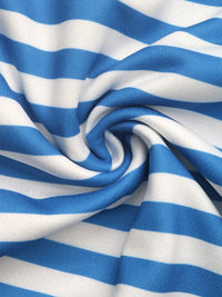 Close-up of blue and white striped fabric