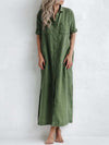 Full Size Casual Button-Down Maxi Shirt Dress Plus Size
