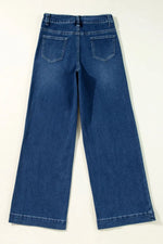 Blue jeans on a white background