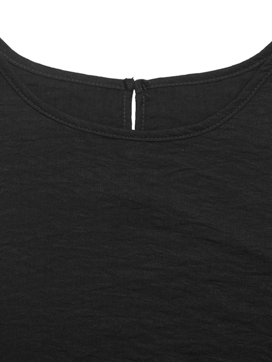 Close-up of a black garment with a zipper detail on a white background