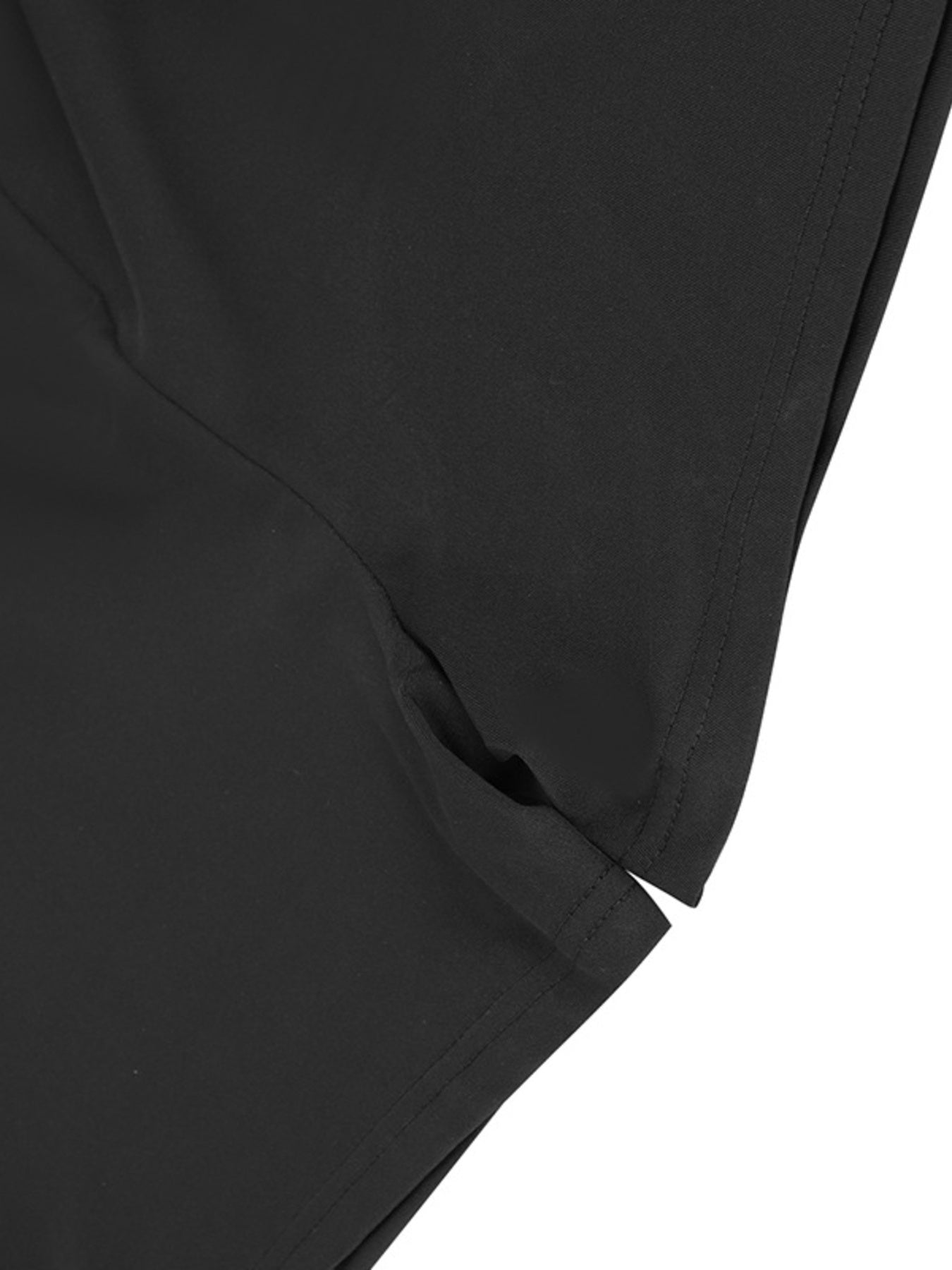 Close-up of a black garment with a white background