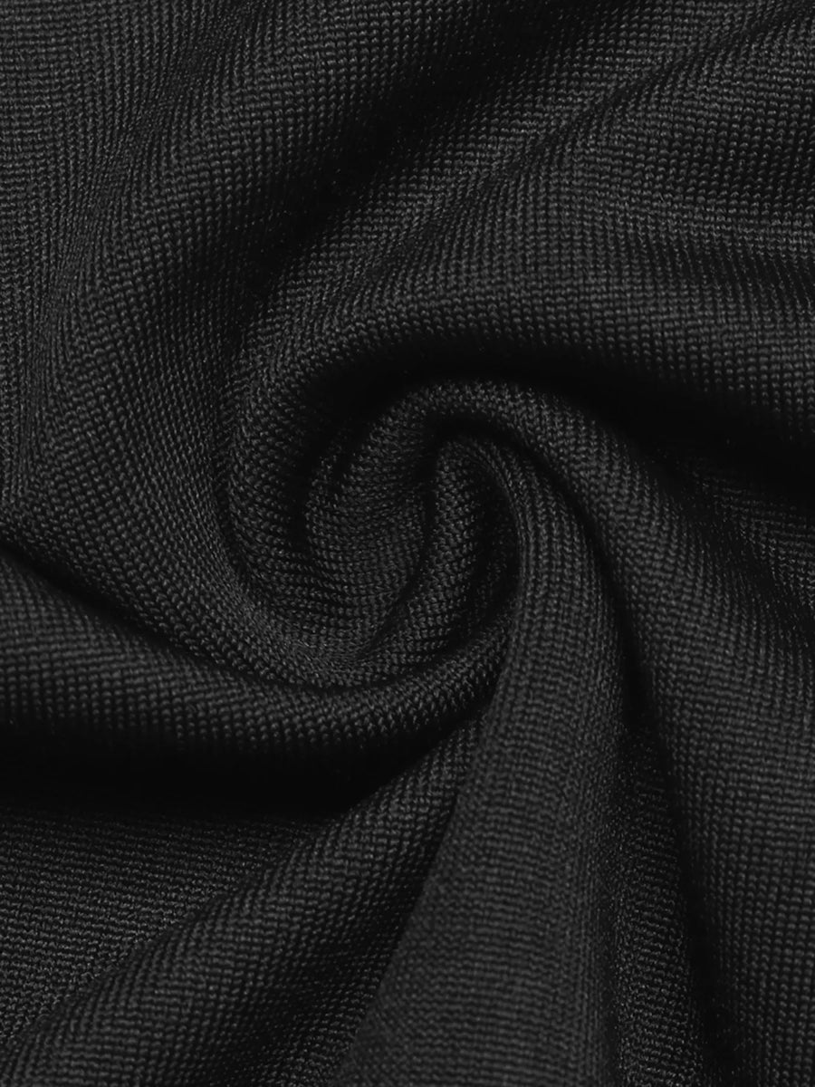 Close-up of black fabric with a textured pattern