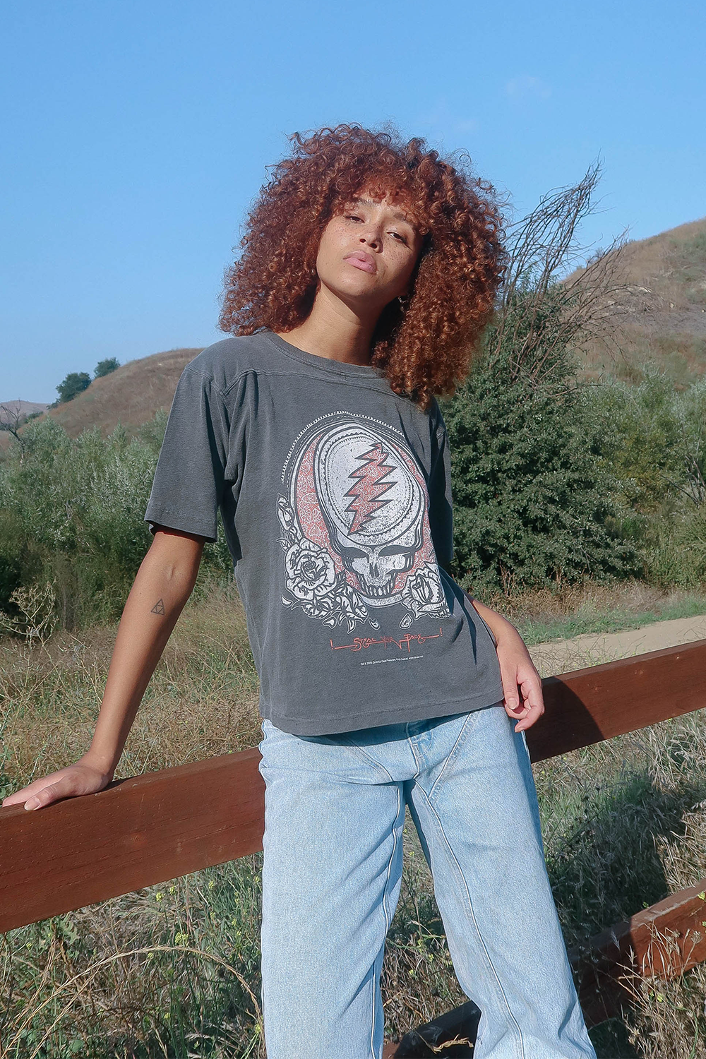 Grateful Dead Steal Your Face Crop Tee for music lovers