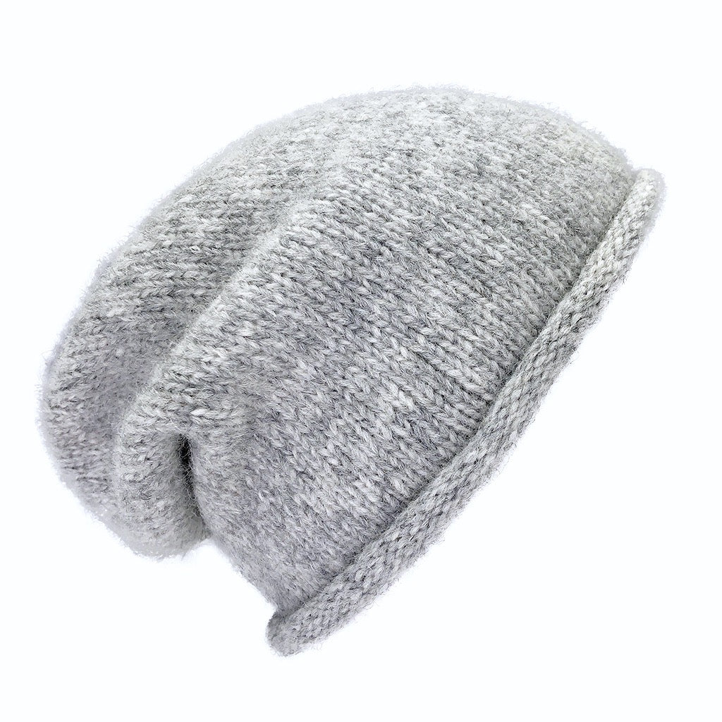 gray alpaca beanie