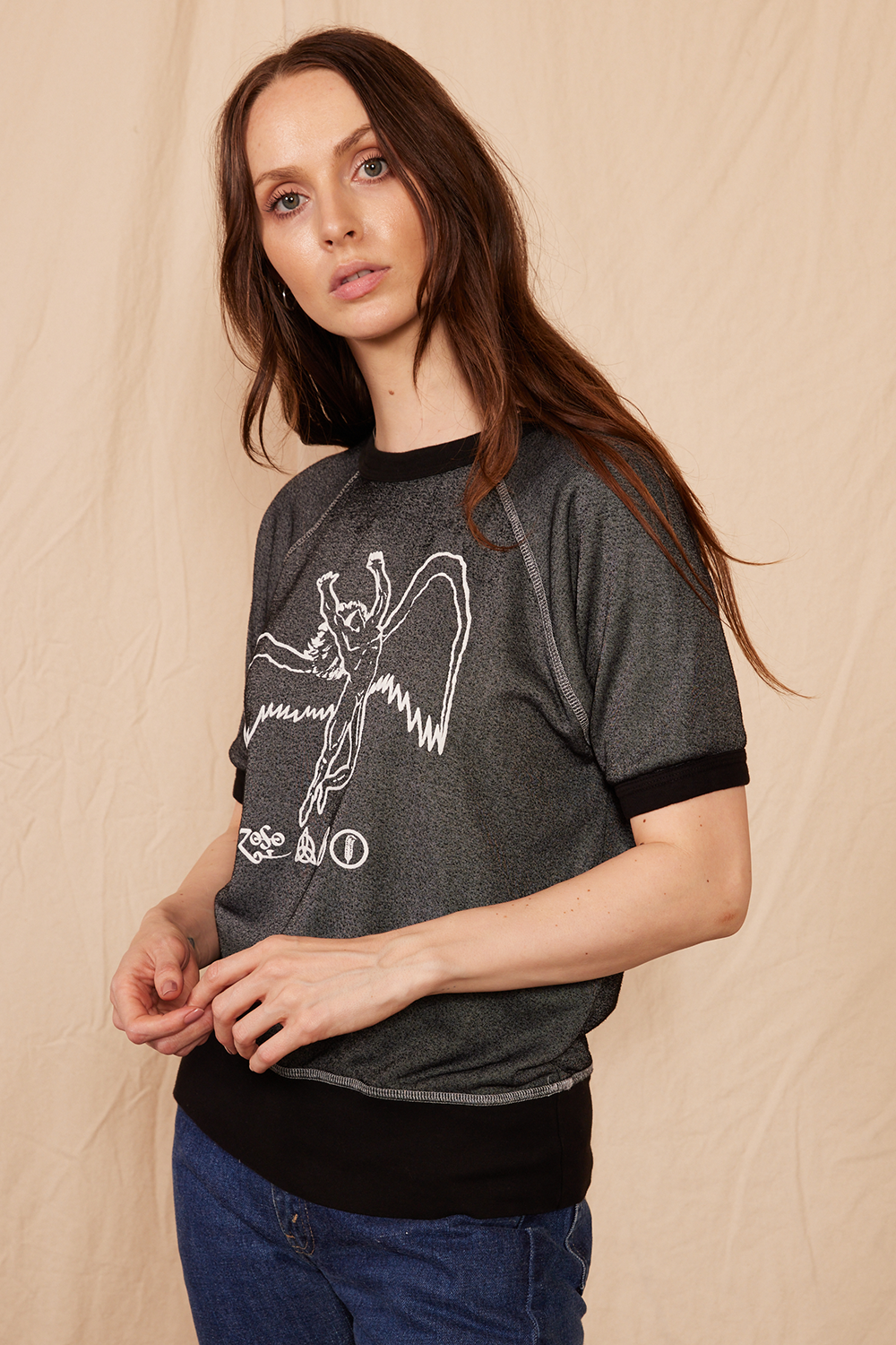 Left side of Led Zeppelin Short Sleeve Icarus Raglan