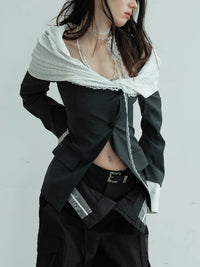 Marigold Shadows Blazers ***Opkuto Open Shoulder Blazer