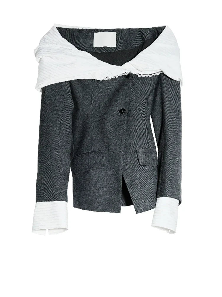 Marigold Shadows Blazers ***Opkuto Open Shoulder Blazer