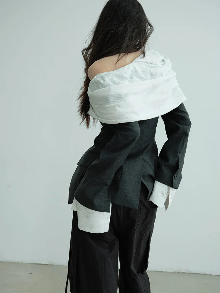 Marigold Shadows Blazers ***Opkuto Open Shoulder Blazer