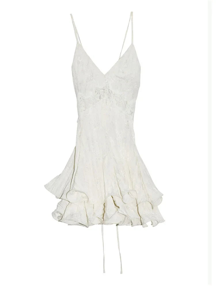 Marigold Shadows Dresses *** Basee Lace Ruffle Dress