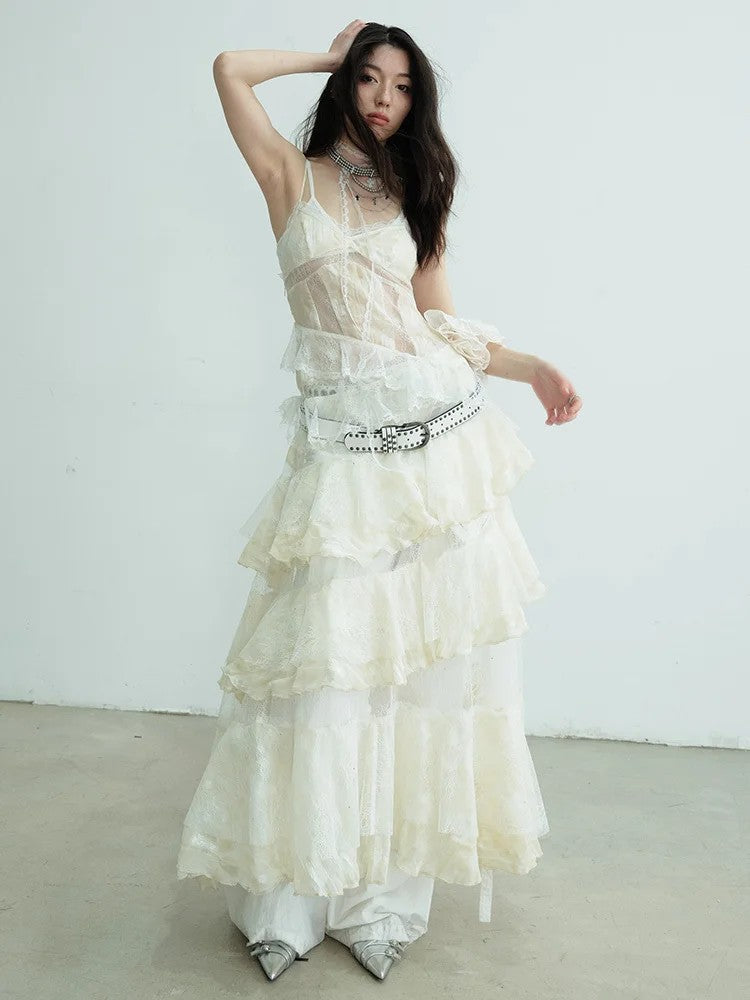 Marigold Shadows Dresses Deektah Layered Ruffle Dress