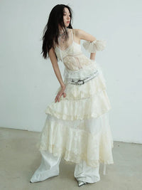 Marigold Shadows Dresses Deektah Layered Ruffle Dress