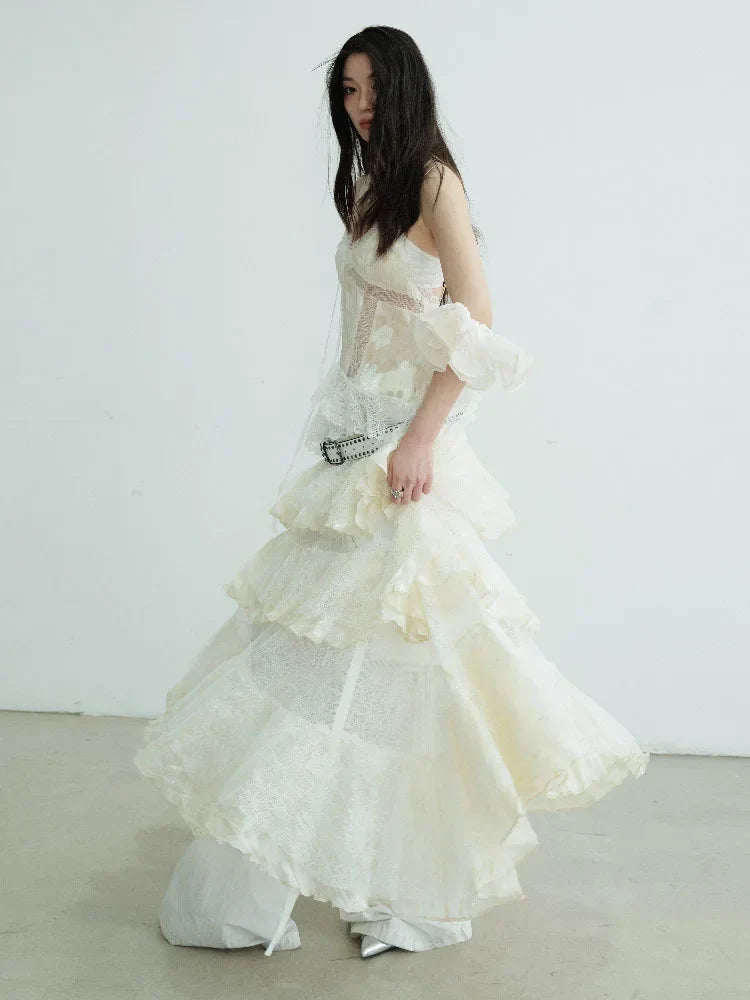 Marigold Shadows Dresses Deektah Layered Ruffle Dress