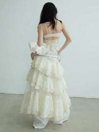 Marigold Shadows Dresses Deektah Layered Ruffle Dress