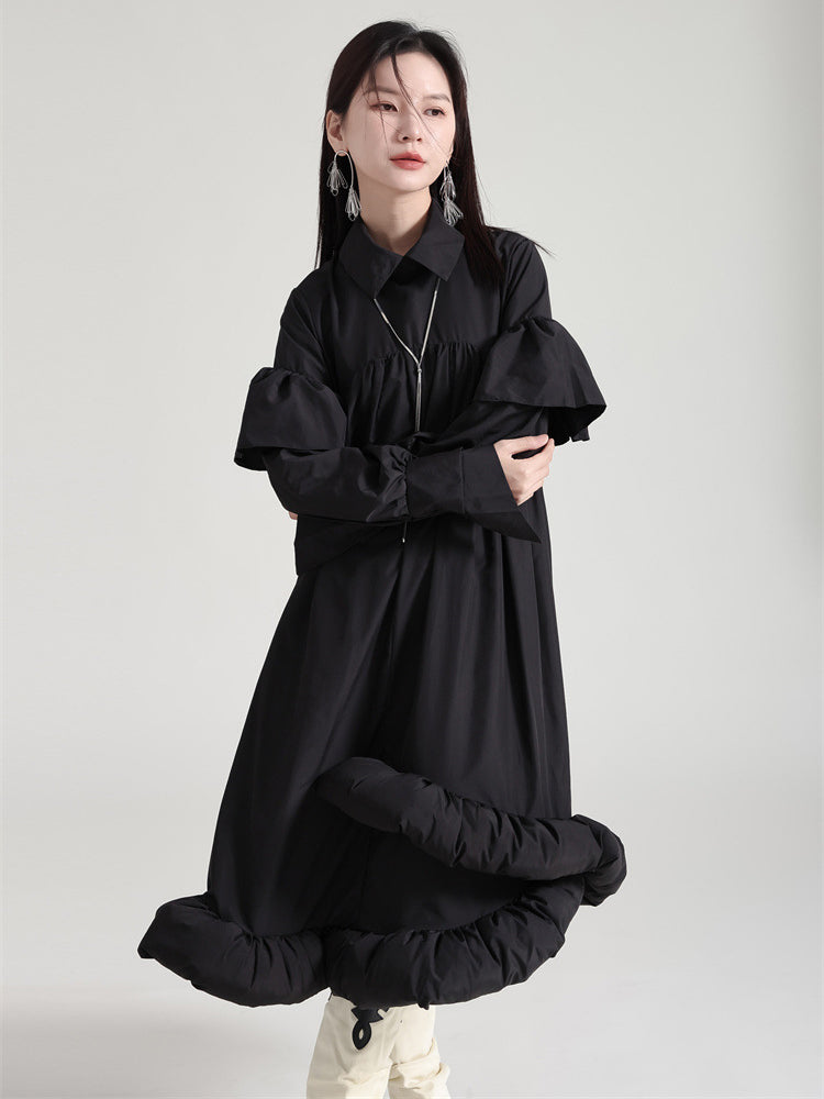 Marigold Shadows Dresses Plufey Long Sleeve Puff Dress - Black